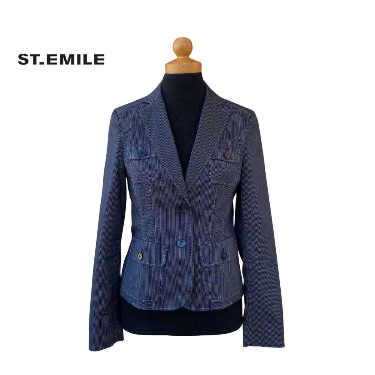 St. Emile Designer Pinstripe Blazer Jacket  Tailored Fit  Size 10