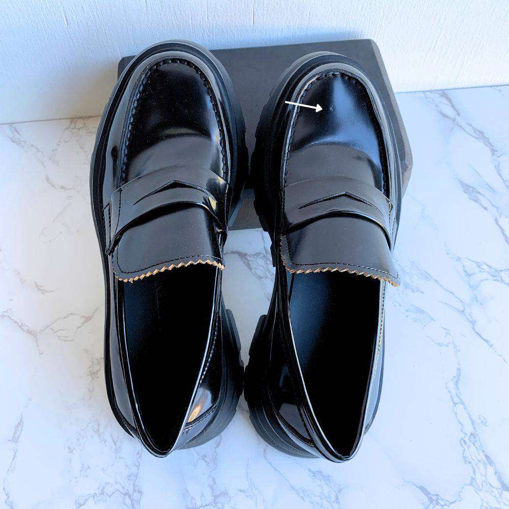 Alexander McQueen Wander Black Leather Chunky Loafers Size 37