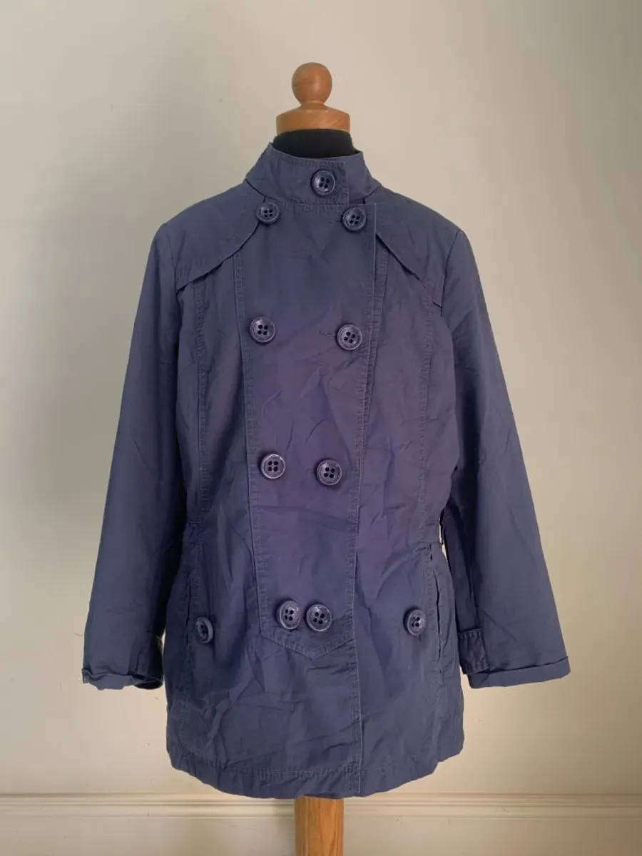 QS by S.Oliver Navy Double-Breasted Jacket  UK XL (Fits 1416)