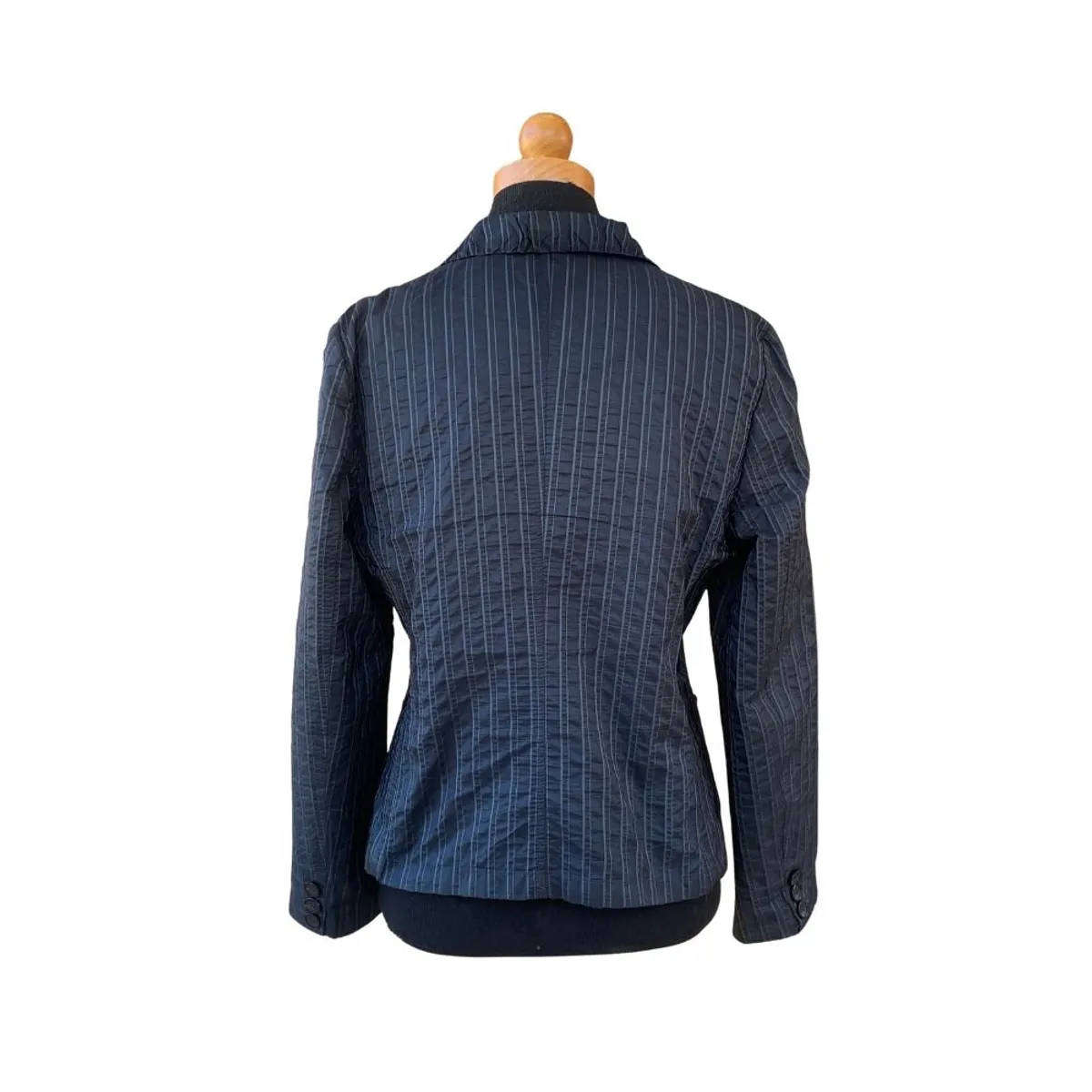 Weekend Max Mara Pinstripe Blazer  Charcoal Tailored Jacket  Size GB 12 (Medium)