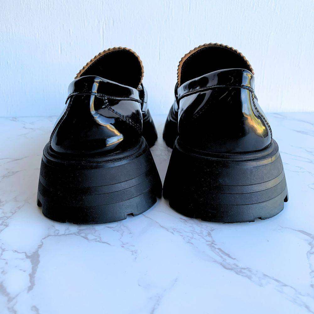 Alexander McQueen Wander Black Leather Chunky Loafers Size 37