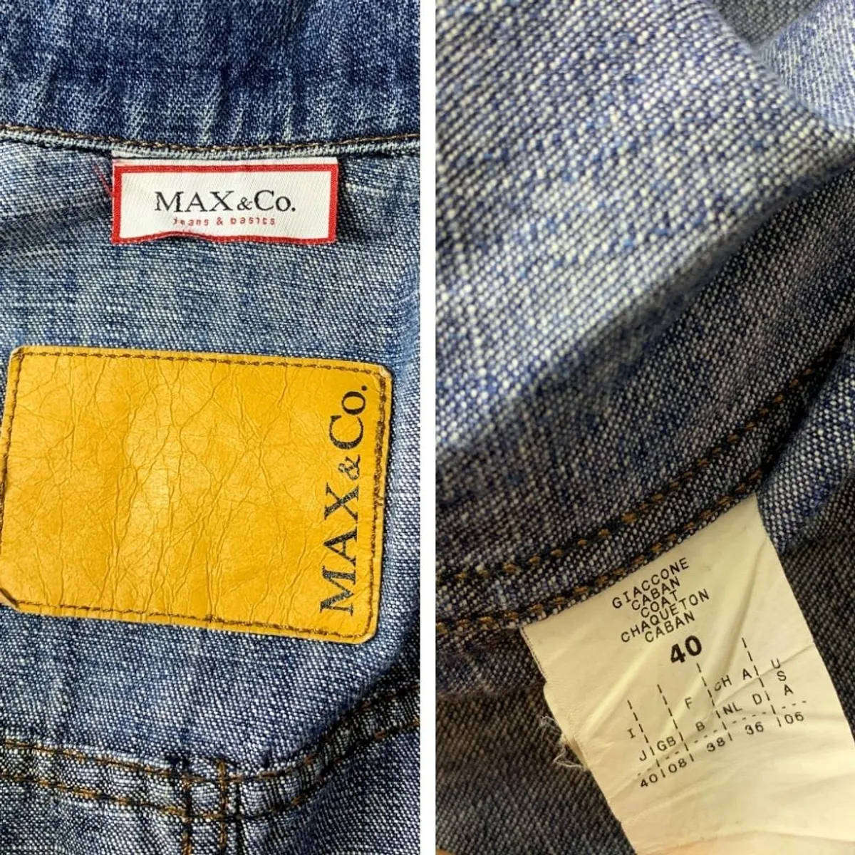 MAX&Co. Denim Moto Jacket  Size 40 (GB 8)  Italian Designer  Zip Detail
