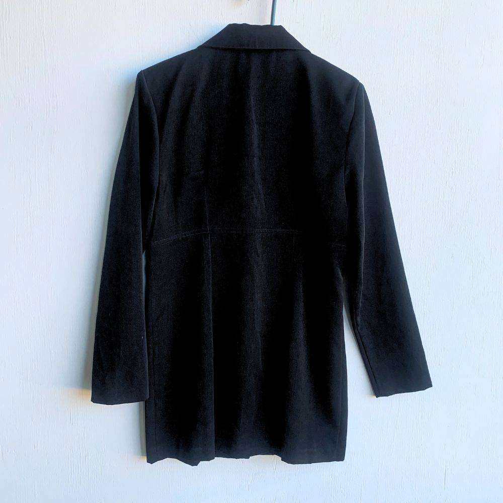 Design Black Two Button Longline Jacket Size Small