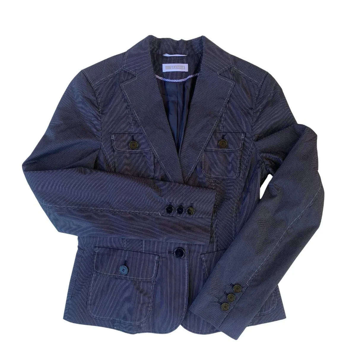 St. Emile Designer Pinstripe Blazer Jacket  Tailored Fit  Size 10