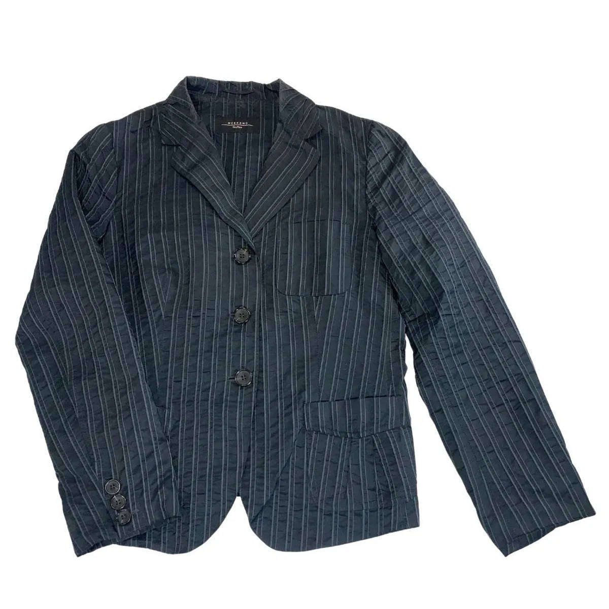 Weekend Max Mara Pinstripe Blazer  Charcoal Tailored Jacket  Size GB 12 (Medium)