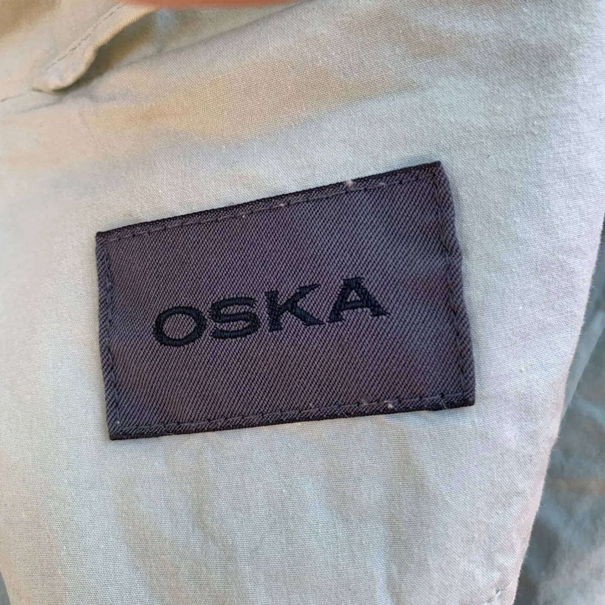 OSKA Designer Mint Green Cotton Jacket  Size 2 (SA 14)  Minimalist Tailored Jacket