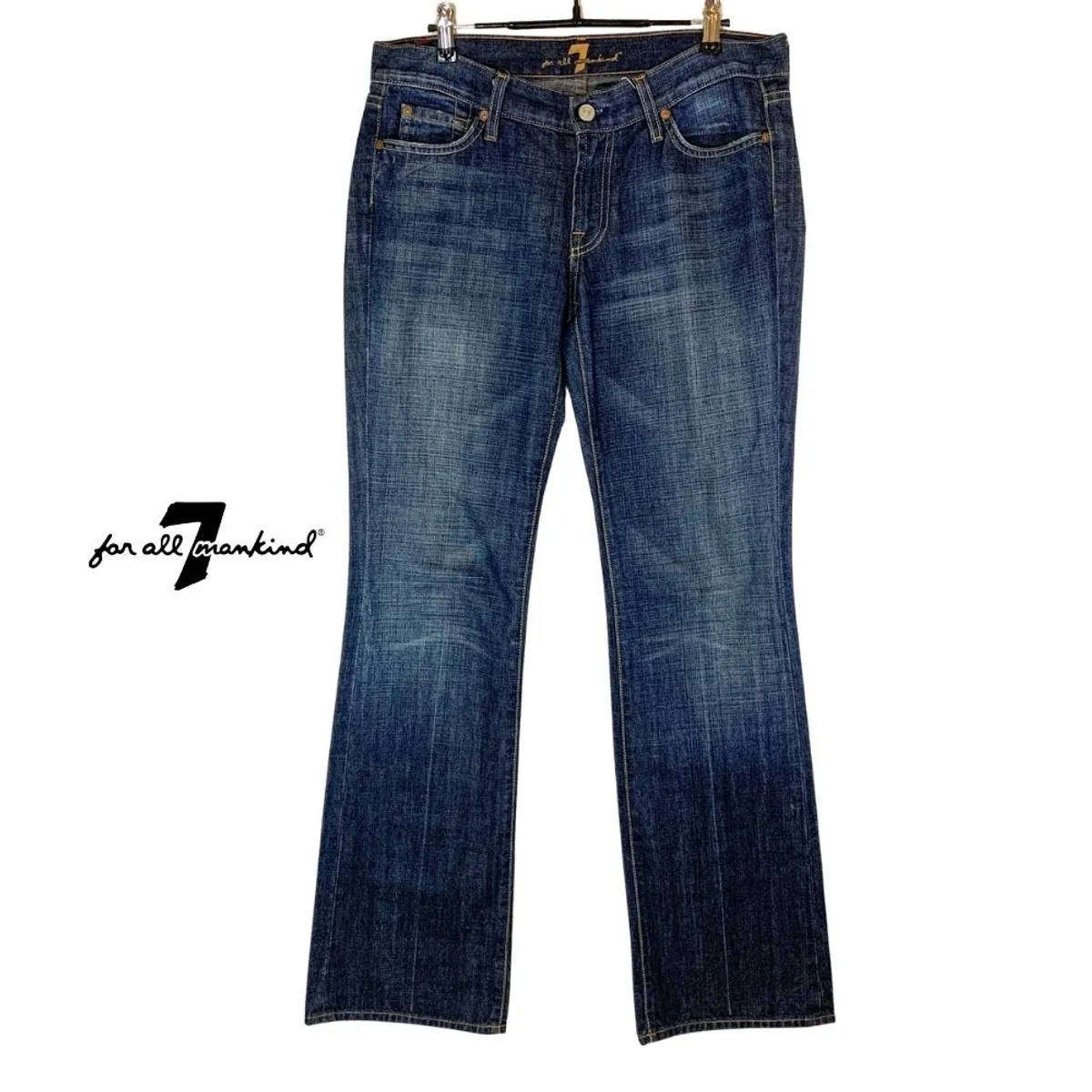 7 For All Mankind Bootcut Jeans  Dark Wash  Size 30  Made in USA (Aprox SA 12)