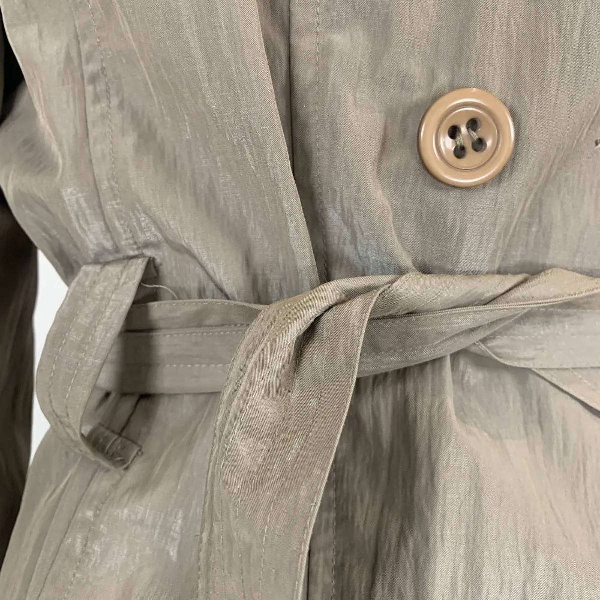 3Suisses Belted Double-Breasted Jacket  Taupe / Metallic Brown  LARGE