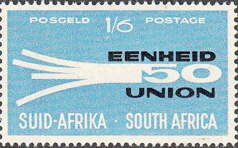 UNION OF SA 1960: 50th ANNIVERSARY OF S.A. 1s6d MNH (SACC 181)