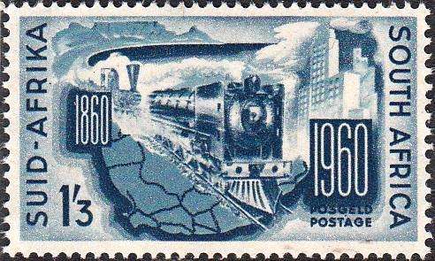 UNION OF SA 1960: CENTENARY OF SA RAILWAYS 1s3d MNH (SACC 182)