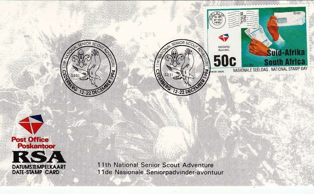 RSA DATE-STAMP CARD 1994: 11th SENIOR SCOUT ADVENTURE