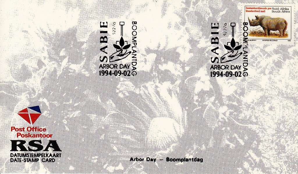 RSA DATE-STAMP CARD 1994: ARBOR DAY SABIE