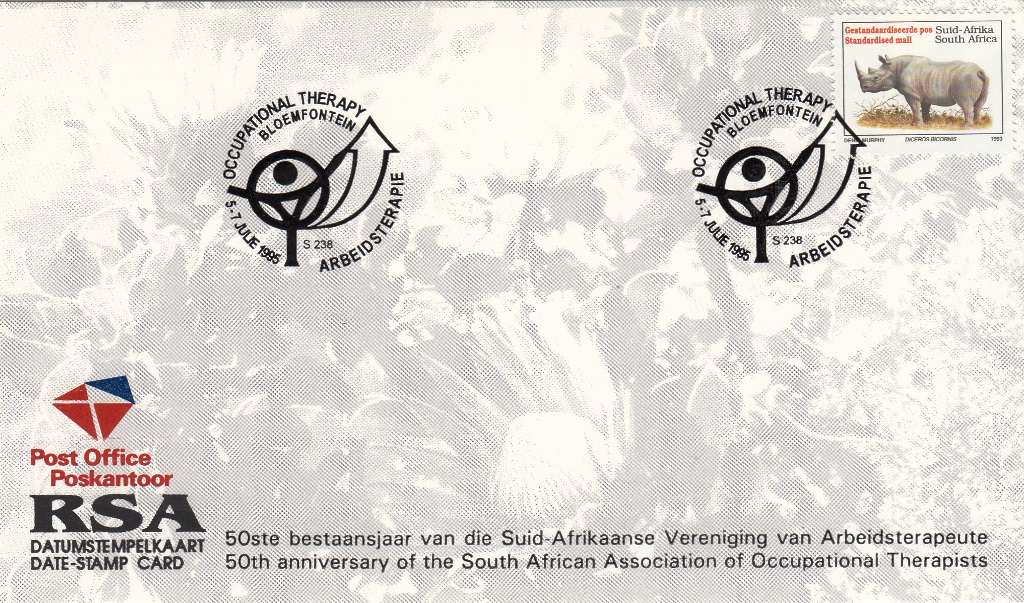 RSA DATE-STAMP CARD 1995: 50th ANNIVERSARY OF ASSOCIATION OF OCCUPATIONAL THERAPISTS