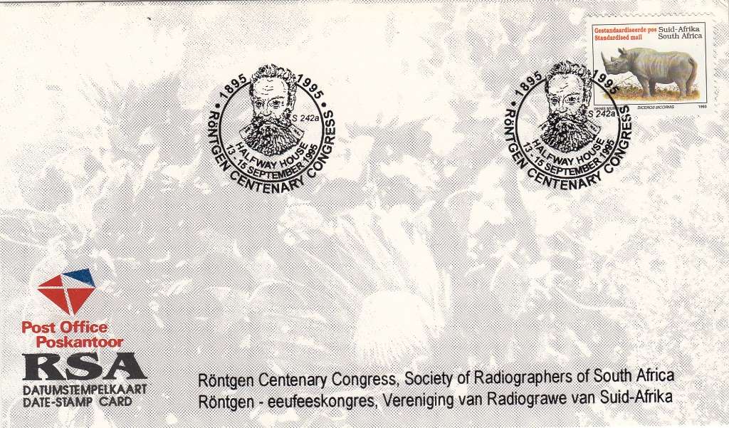 RSA DATE-STAMP CARD 1995: RONTGEN CENTENARY CONGRESS