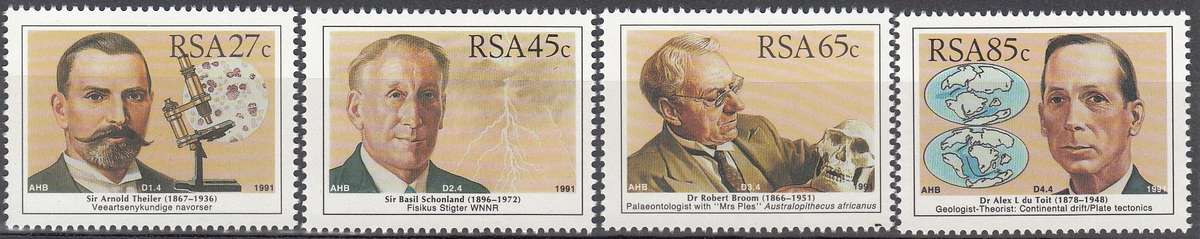 RSA 1991: SOUTH AFRICAN SCIENTISTS FULL SET CTO (SACC 753-756)