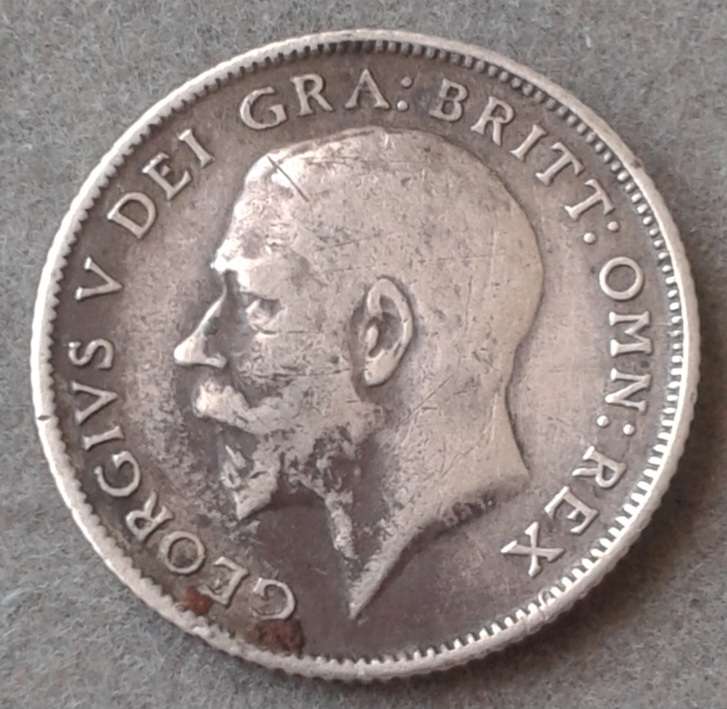 1911 British sterling silver sixpence