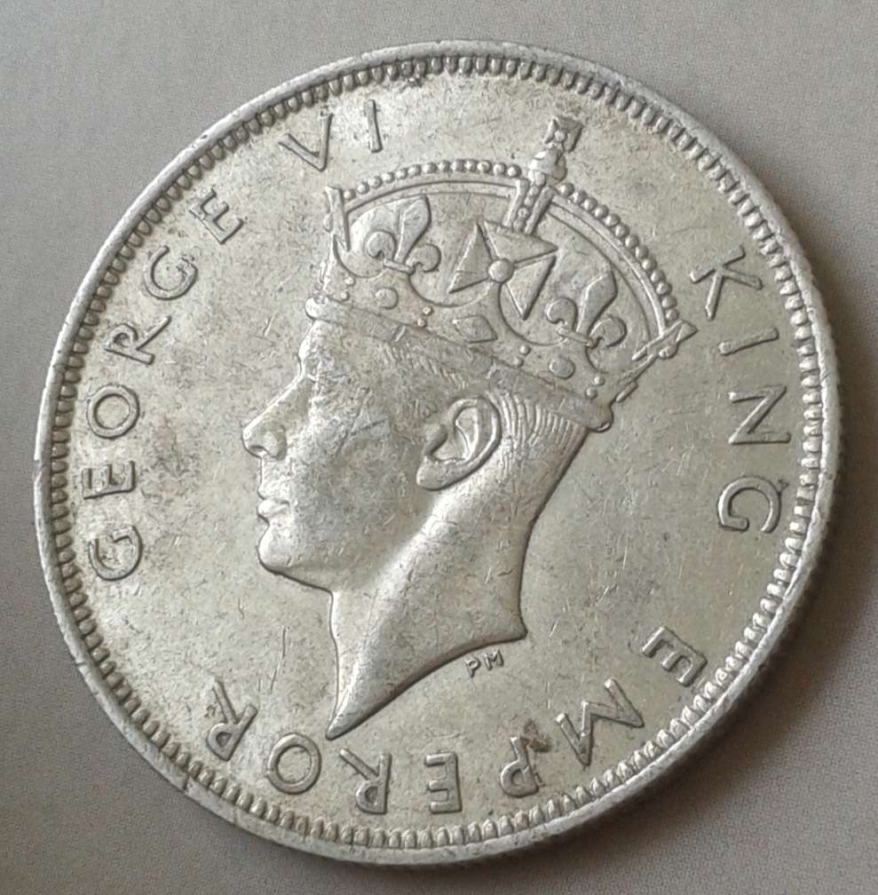 1942 Southern Rhodesia sterling silver half crown