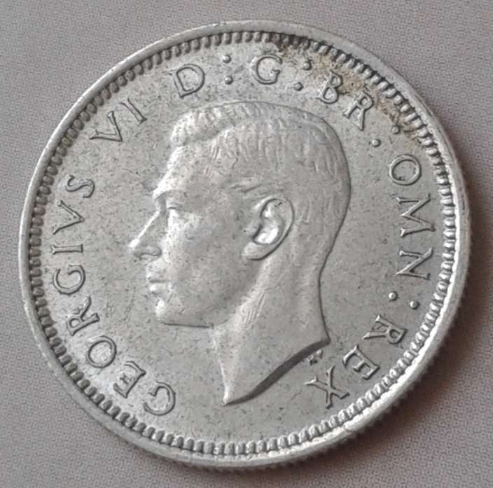 High grade 1937 British silver sixpence