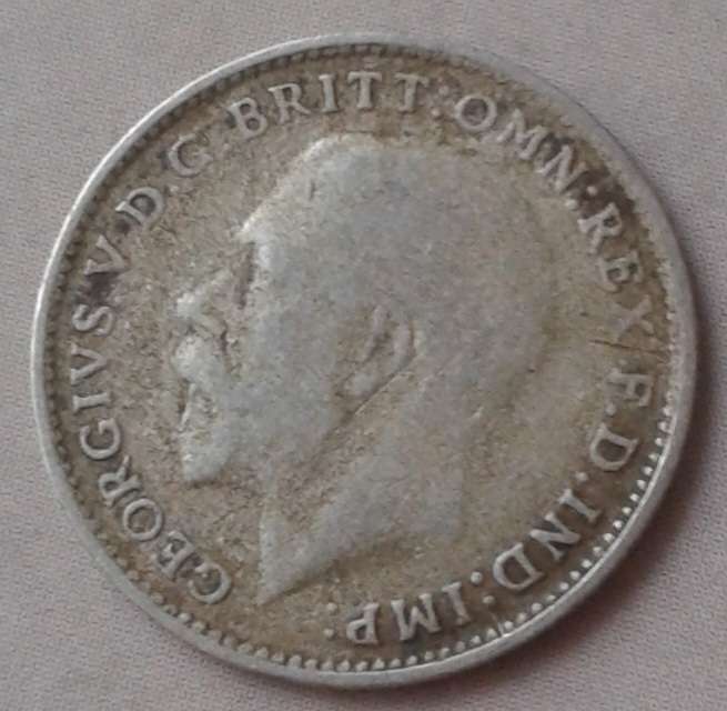 1920 British sterling silver threepence