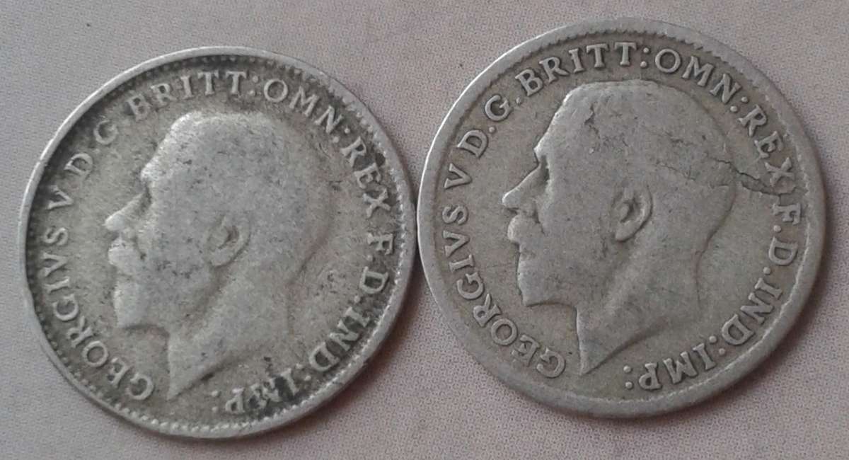 1920 British sterling silver threepence.