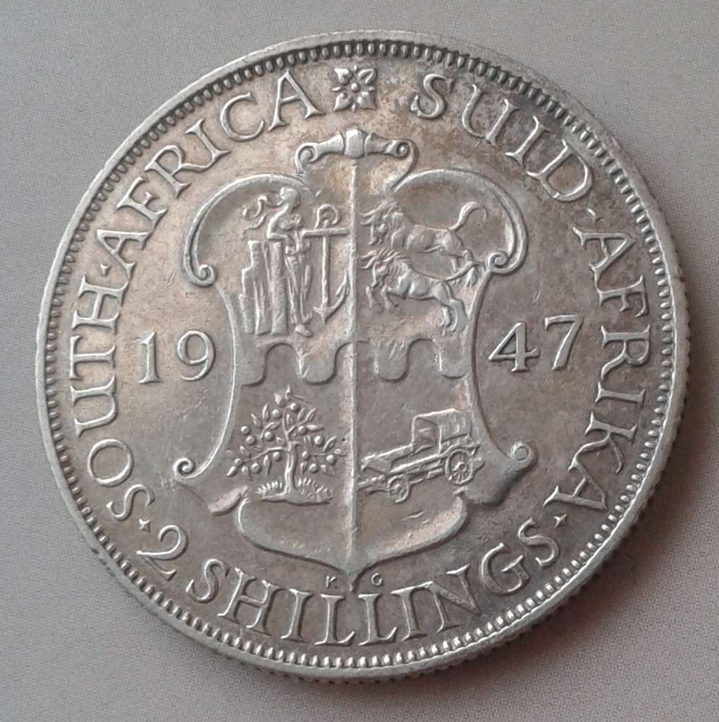 Rare 1947 union silver 2 Shillings (mintage: 2892)