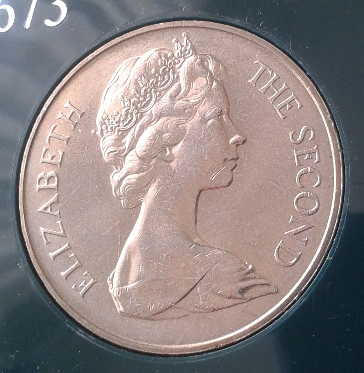 1973 St.Helena 25 Pence (crown) in case