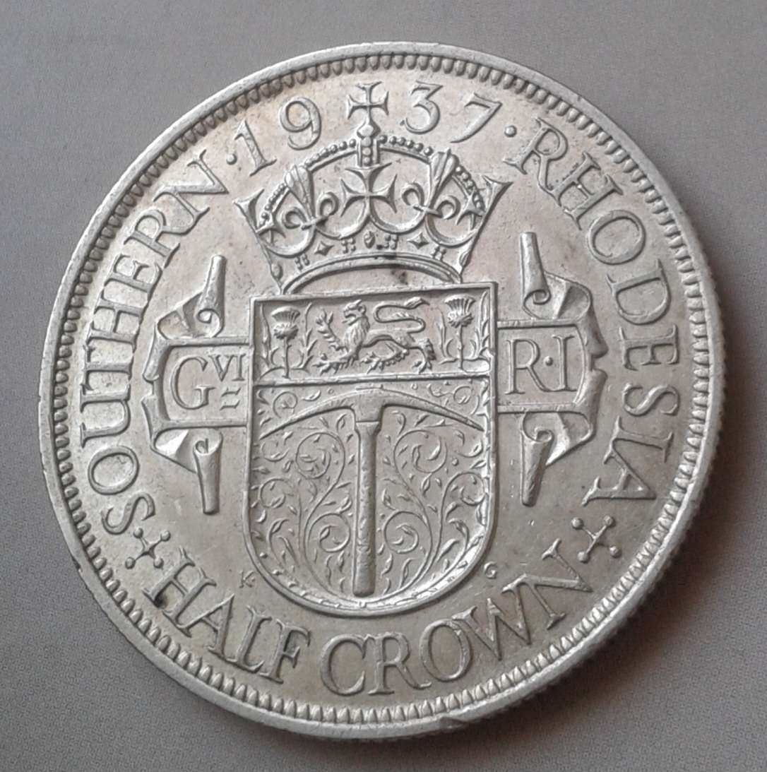 Nice 1937 Southern Rhodesia sterling silver half crown