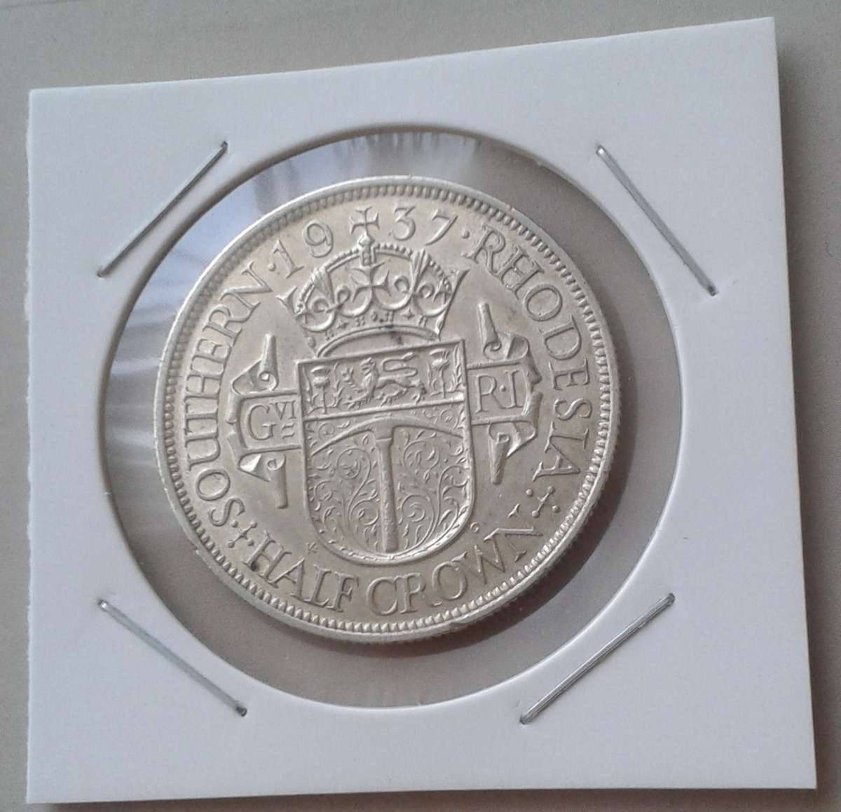 Nice 1937 Southern Rhodesia sterling silver half crown