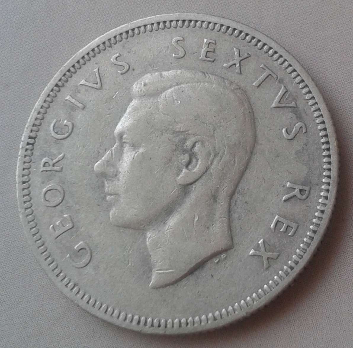 Rare 1950 union silver 2 Shillings (mintage: 4945)