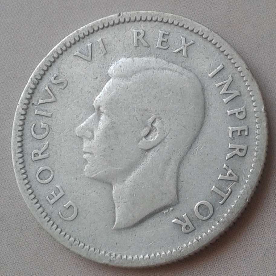 Lower mintage 1945 union silver shilling