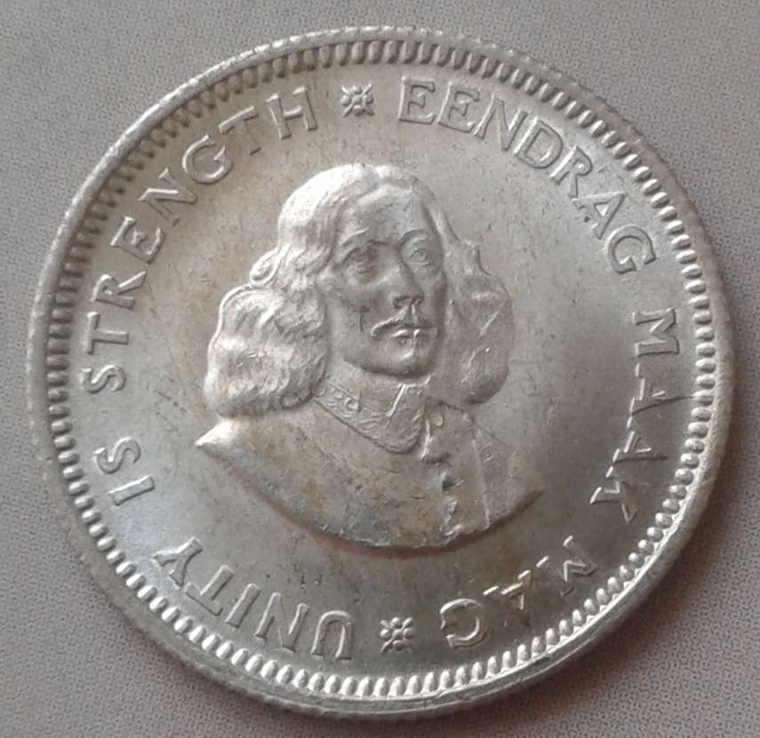 1964 Republic silver 5c in high grade