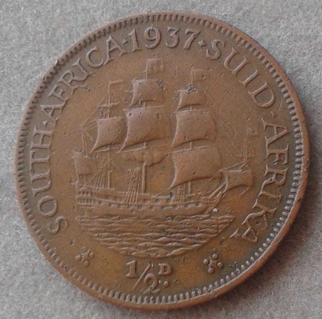 1937 Union 1/2 penny