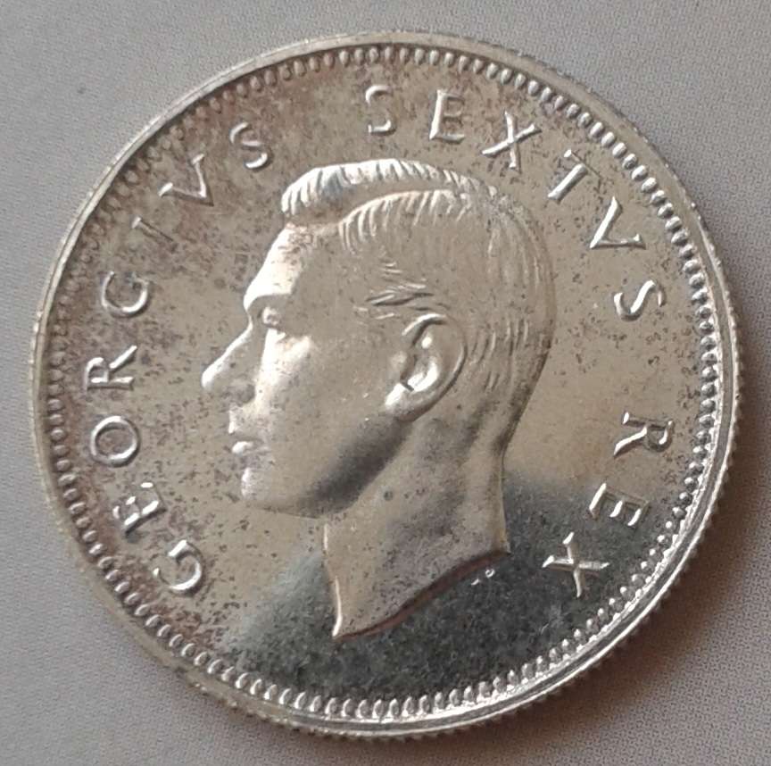 Union 1952 proof silver shilling