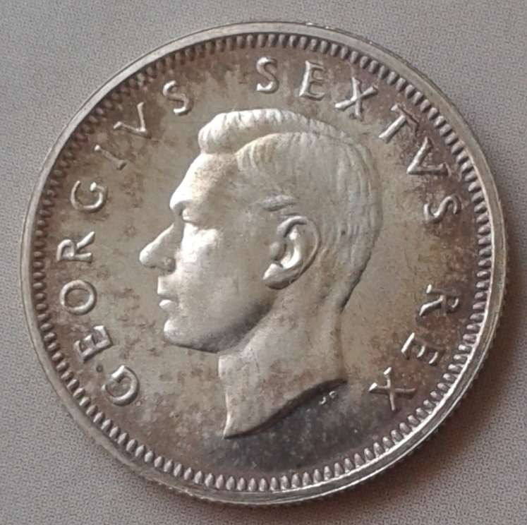 Union 1952 proof silver sixpence