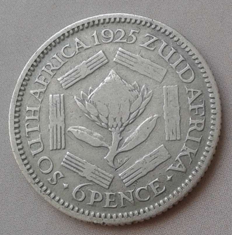 Scarcer 1925 union silver sixpence (lower mintage)