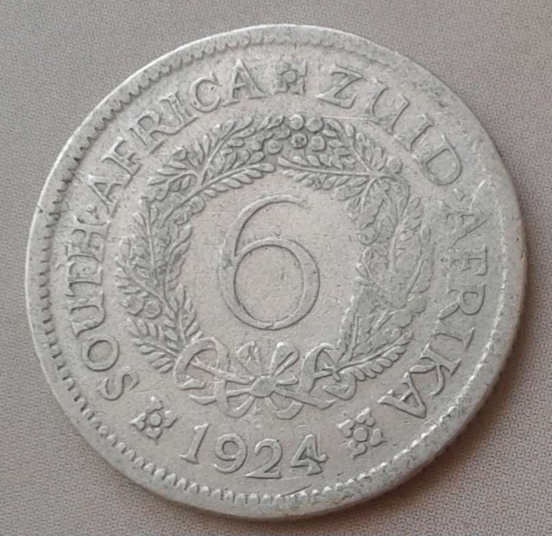 1924 Union silver sixpence