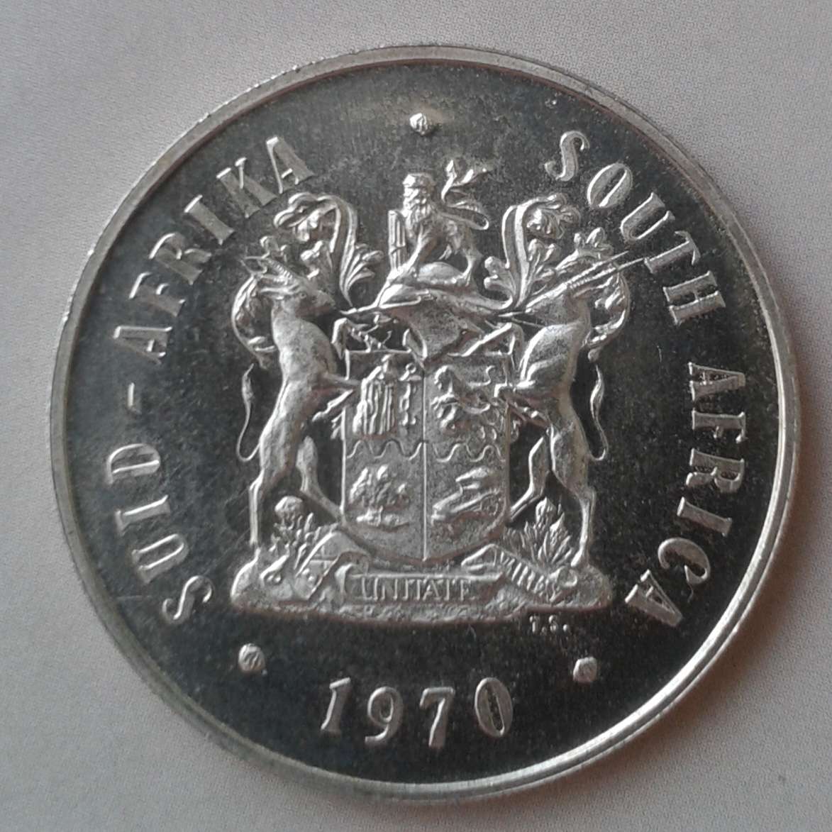 1970 Republic silver R1 in box (Proof details)