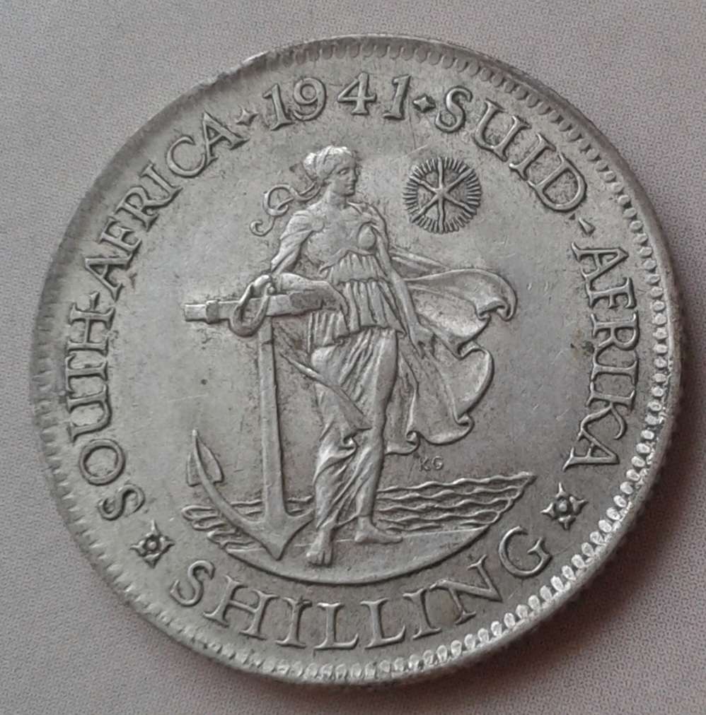 Decent 1941 union silver shilling.
