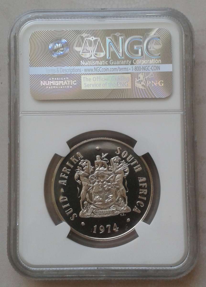 1974 Republic proof silver R1 NGC PF66 Ultra Cameo (Pretoria Mint Anniversary)