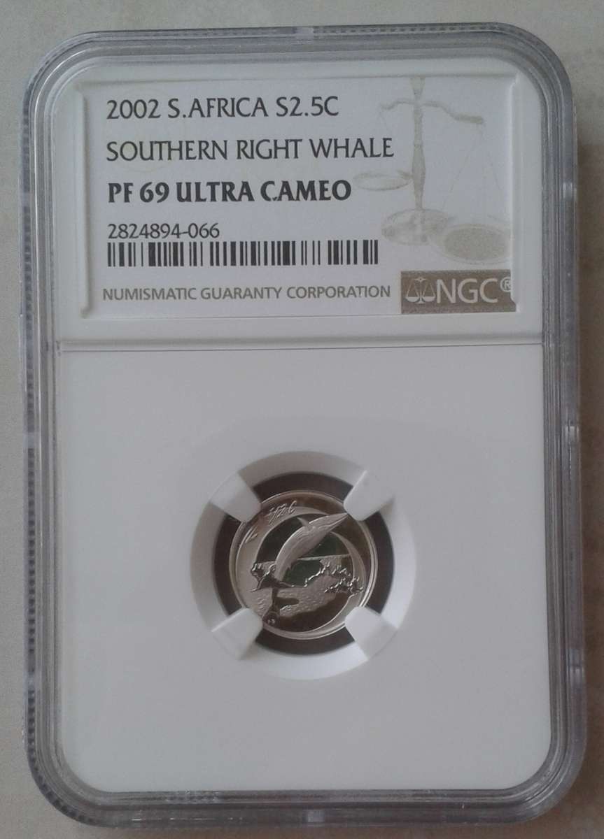 2002 Southern Right Whale proof silver 2 1/2c NGC PF69 Ultra Cameo (Top Pop)