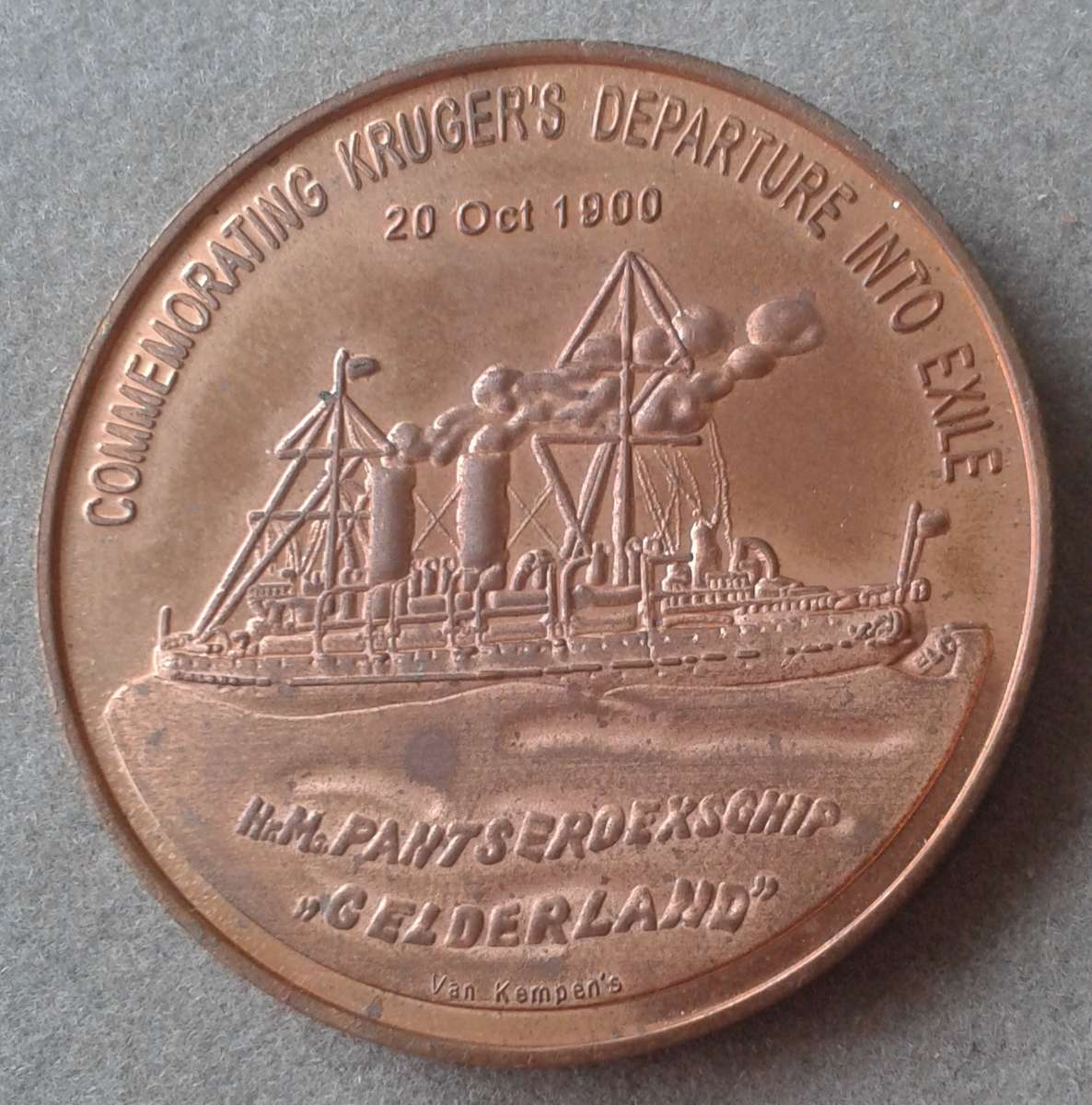 Boer War-Kruger's departure into exile/Arrival in Europe 23 Nov 1900 bronze medal