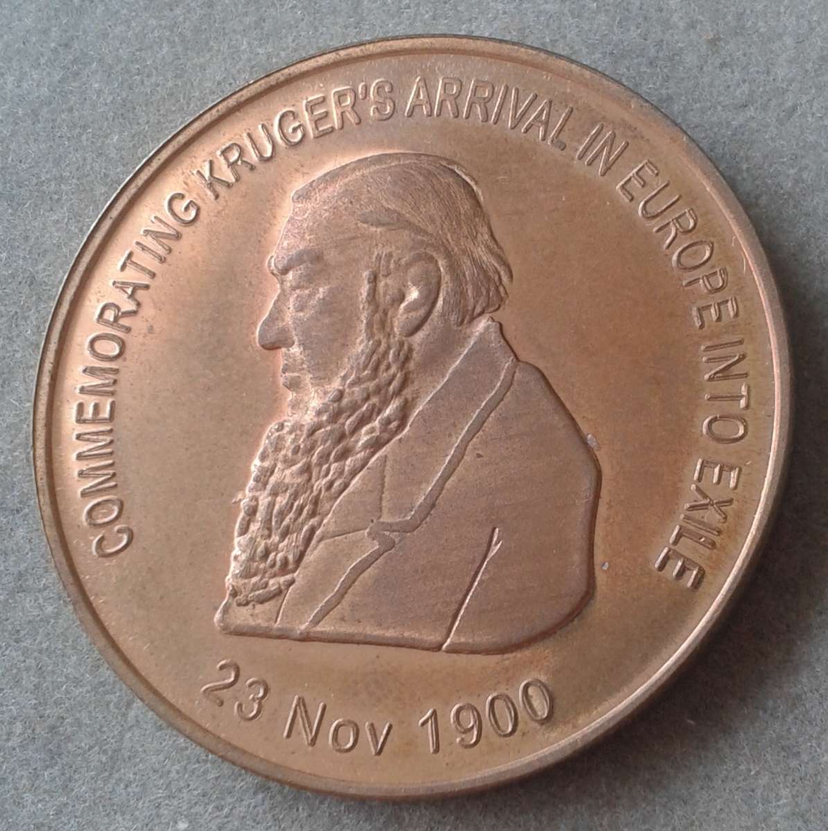Boer War-Kruger's departure into exile/Arrival in Europe 23 Nov 1900 bronze medal