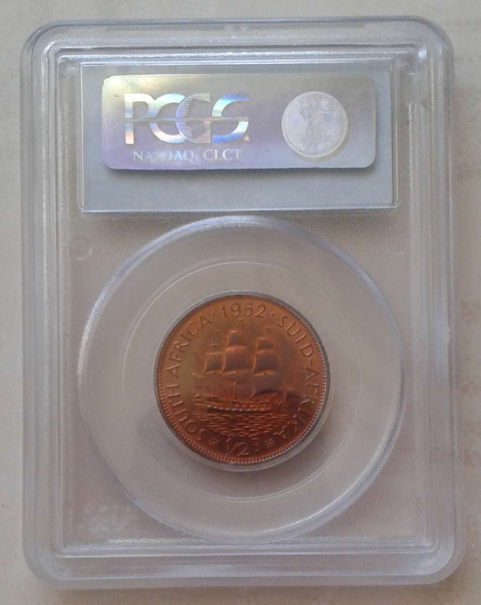 Nice 1952 union proof 1/2 penny PCGS PR65 RB