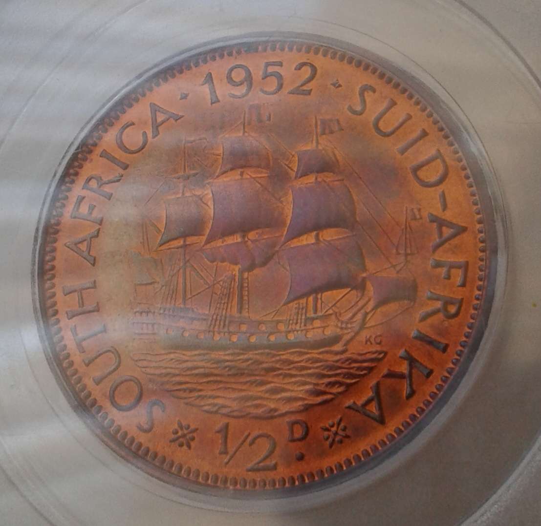 Nice 1952 union proof 1/2 penny PCGS PR65 RB