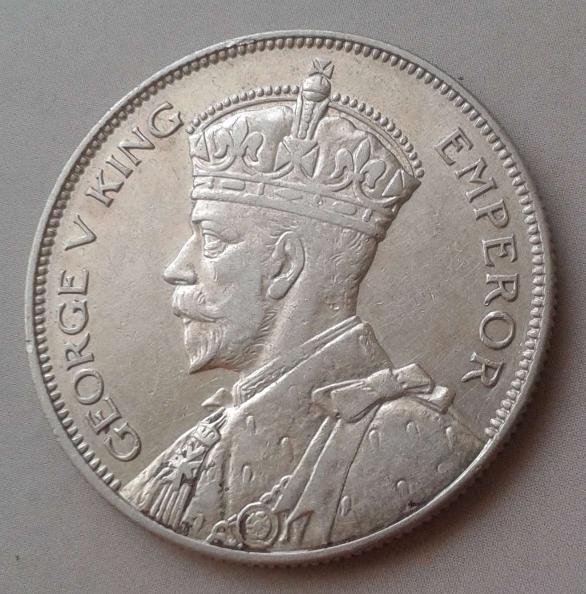 Decent 1932 Southern Rhodesia sterling silver half crown with XF Details (1st silver issue)