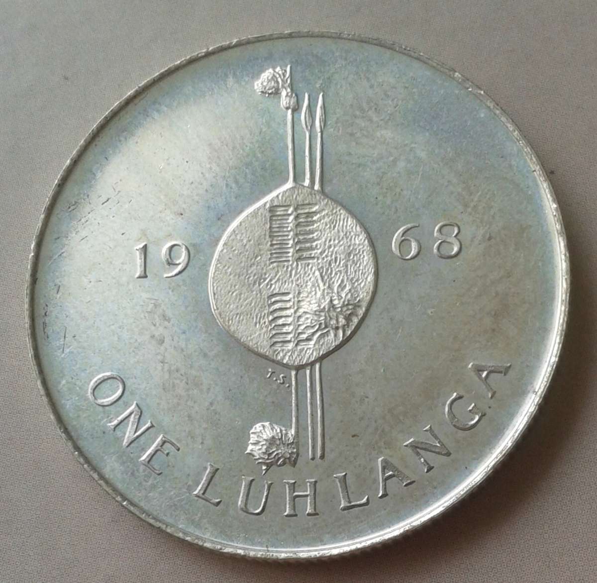 Scarcer 1968 Swaziland proof silver 1 Luhlanga (Sobhuza II) mintage: 10000