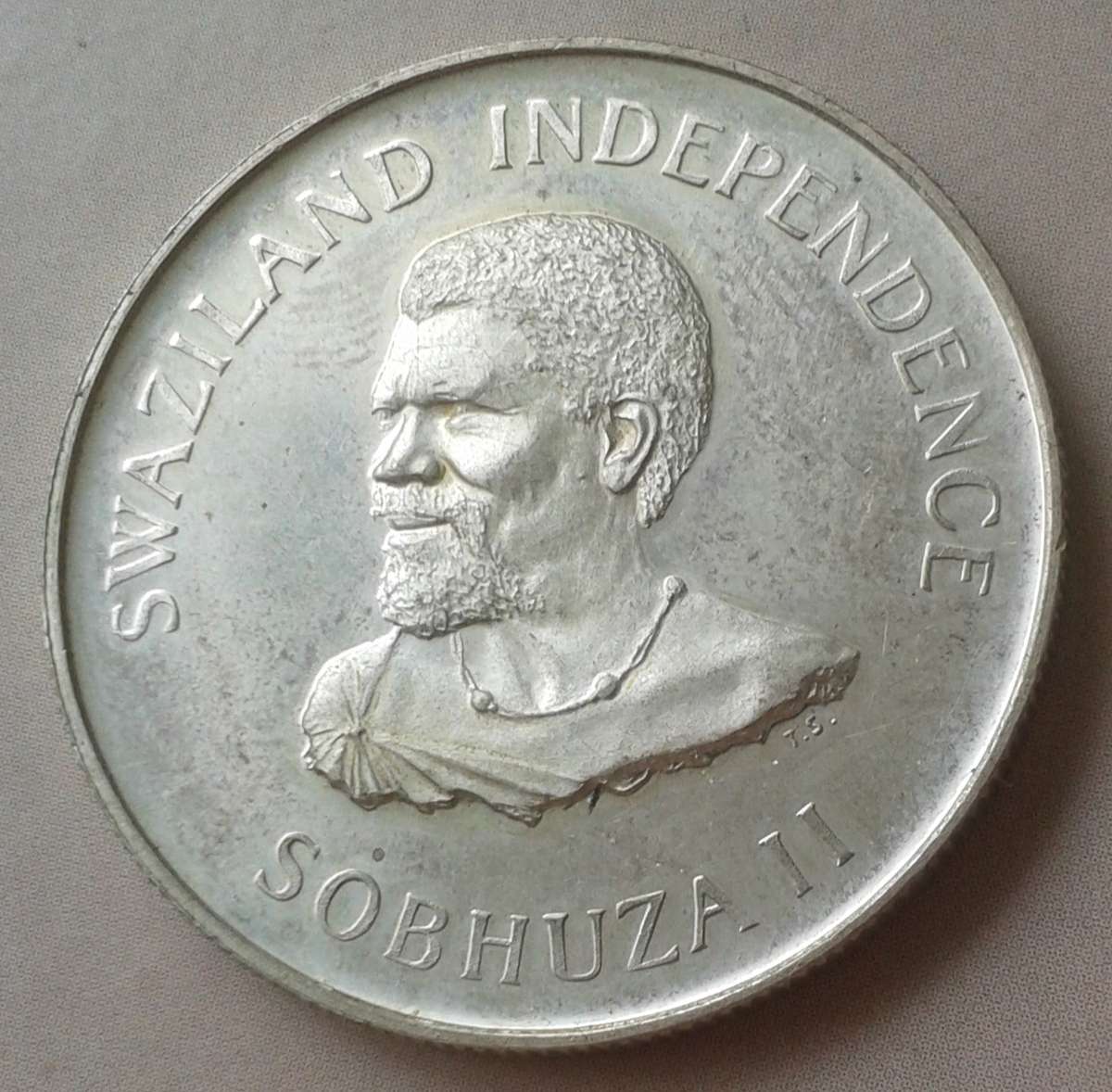 Scarcer 1968 Swaziland proof silver 1 Luhlanga (Sobhuza II) mintage: 10000