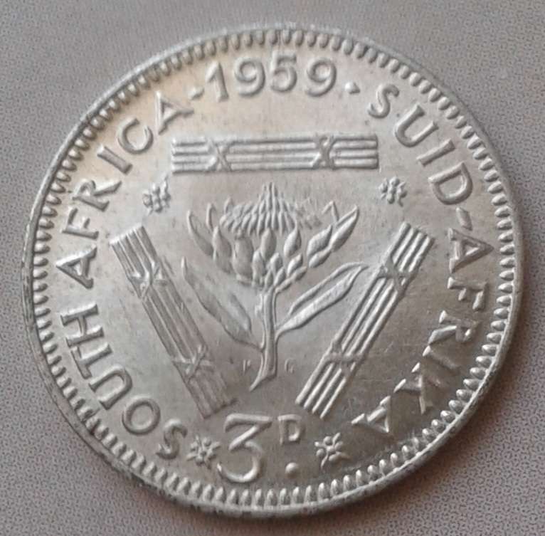 Lustrous 1959 union silver tickey