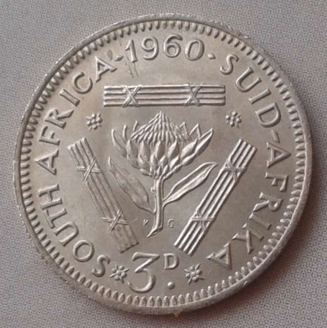 Scarce 1960 union uncirculated silver tickey (mintage: 18004)