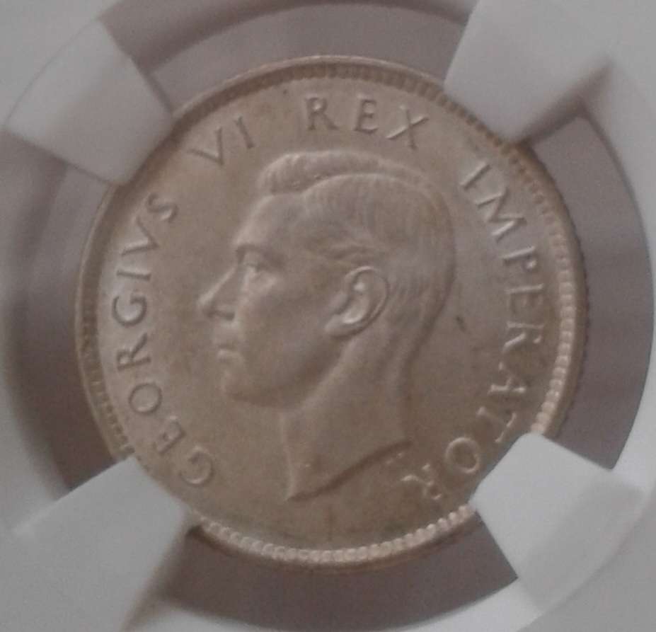 Nice 1937 union silver sixpence SANGS MS61